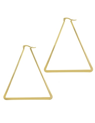 Pendientes triángulo XXL de acero dorado