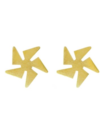 Pendientes estrella ninja acero dorado