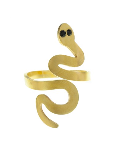Anillo serpiente dorado fabricado en acero inoxidable